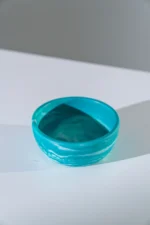 HUCOS, Tosca White Swirl Resin, Round Serving Bowl, 4"D x 1.5"H MSq