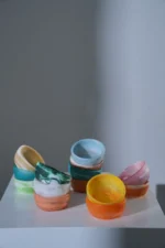 HUCOS, Tosca White Swirl Resin, Round Serving Bowl, 4"D x 1.5"H MSq - Image 3