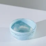 HUCOS, Light Blue Transparant Swirl Resin, Round Serving Bowl, 4"D x 1.5"H MSq