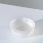 HUCOS, White Transparant Swirl Resin, Round Serving Bowl, 4"D x 1.5"H MSq