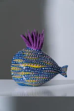 Blue/Yellow/Violet  Fish 25cm