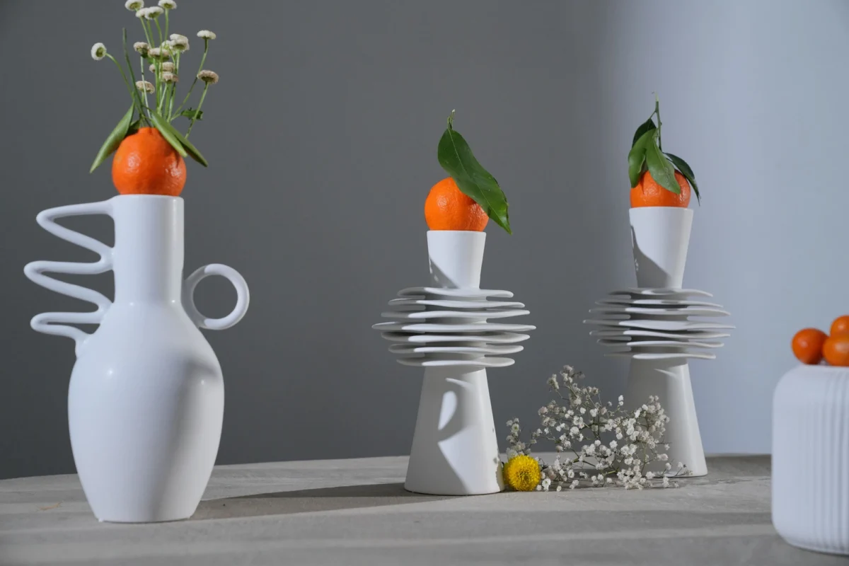 DECO TOP CANDLE WHITE MATT  15x16x25 cm - Image 4