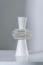 DECO TOP VASE SMALL WHITE MATT  12x12x21 cm