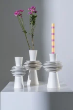 DECO TOP VASE SMALL WHITE MATT  12x12x21 cm - Image 2