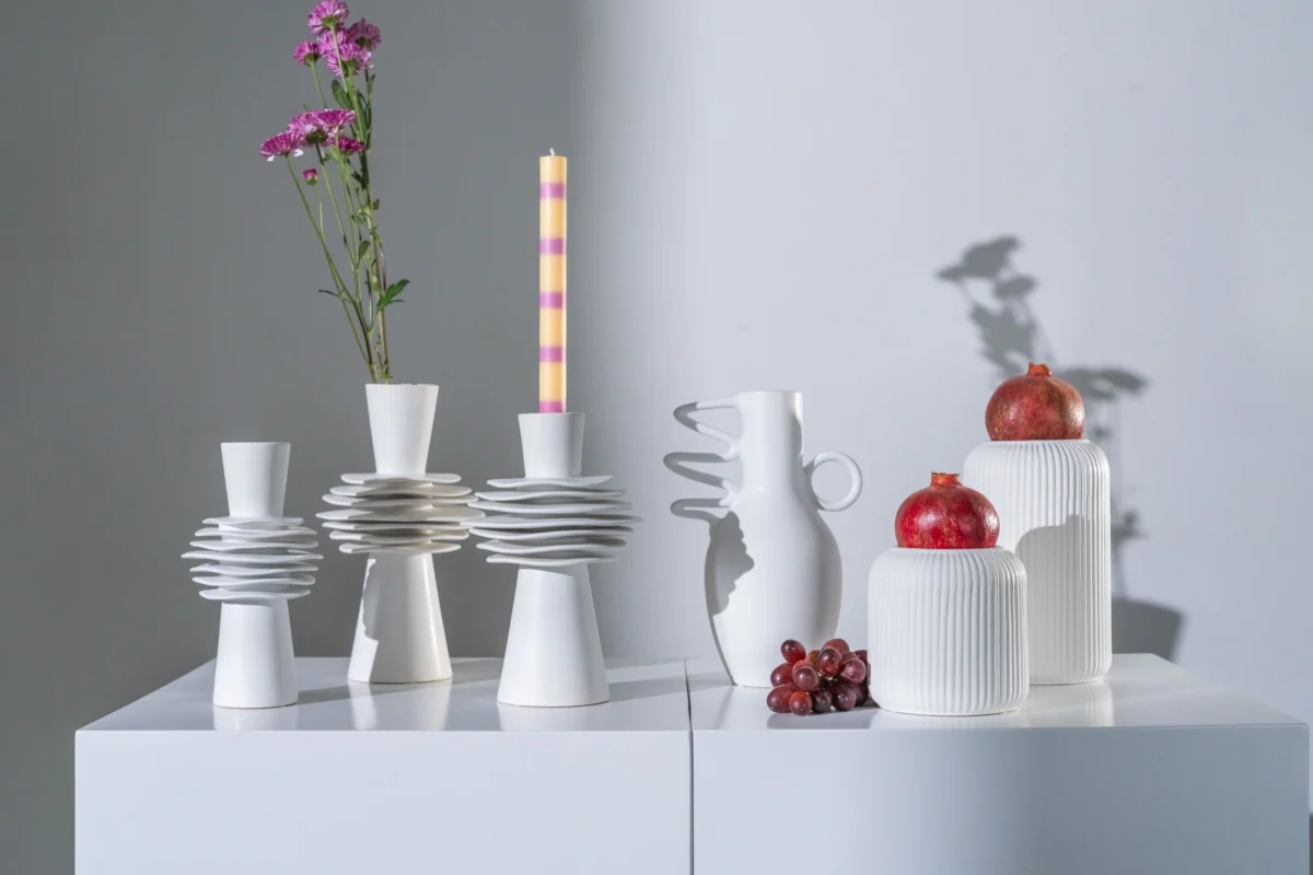 DECO TOP VASE SMALL WHITE MATT  12x12x21 cm - Image 4