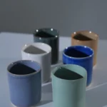 Set of 6 coffee cups nude colors