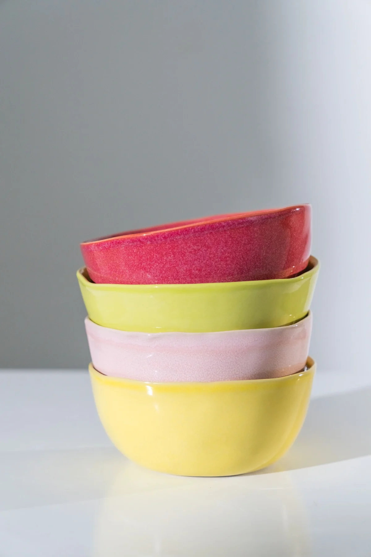 Set of 4 medium bowls pastel  colors - Image 2