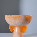 Bowl on stand Yellow and Orange