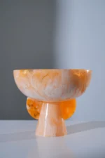 Bowl on stand Yellow and Orange