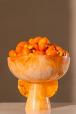 Bowl on stand Yellow and Orange - Image 3