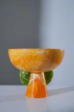 Bowl on stand Orange and Green