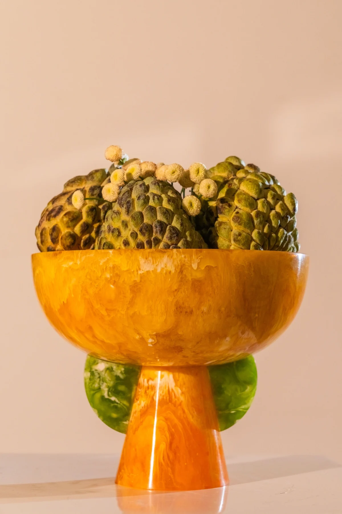 Bowl on stand Orange and Green - Image 3