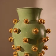 Green Urn w Gold Color Sphere