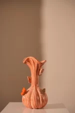 Vase deco Ø14,5x28 cm BUITERFLY ceramics orange+taupe