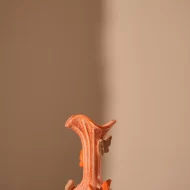 Vase deco Ø16x34 cm BUTTERFLY ceramics orange+taupe