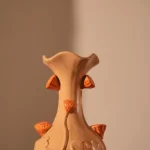 Vase deco Ø24x40 cm ODALI ceramics cream+orange