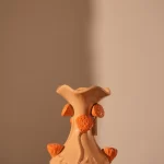 Vase deco Ø20x32 cm ODALI ceramics cream+orange