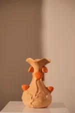 Vase deco Ø20x32 cm ODALI ceramics cream+orange