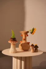 Vase deco Ø20x32 cm ODALI ceramics cream+orange - Image 4