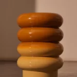 Side table Ø30x39 cm MIROGI shiny ocher yellow