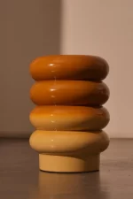 Side table Ø30x39 cm MIROGI shiny ocher yellow