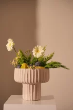 Pot deco Ø30x27 cm MAIA cement cream - Image 2