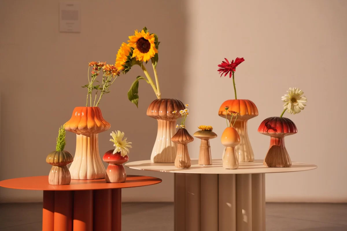 Vase Champignon1 Lines 28.5cm orange - Image 3