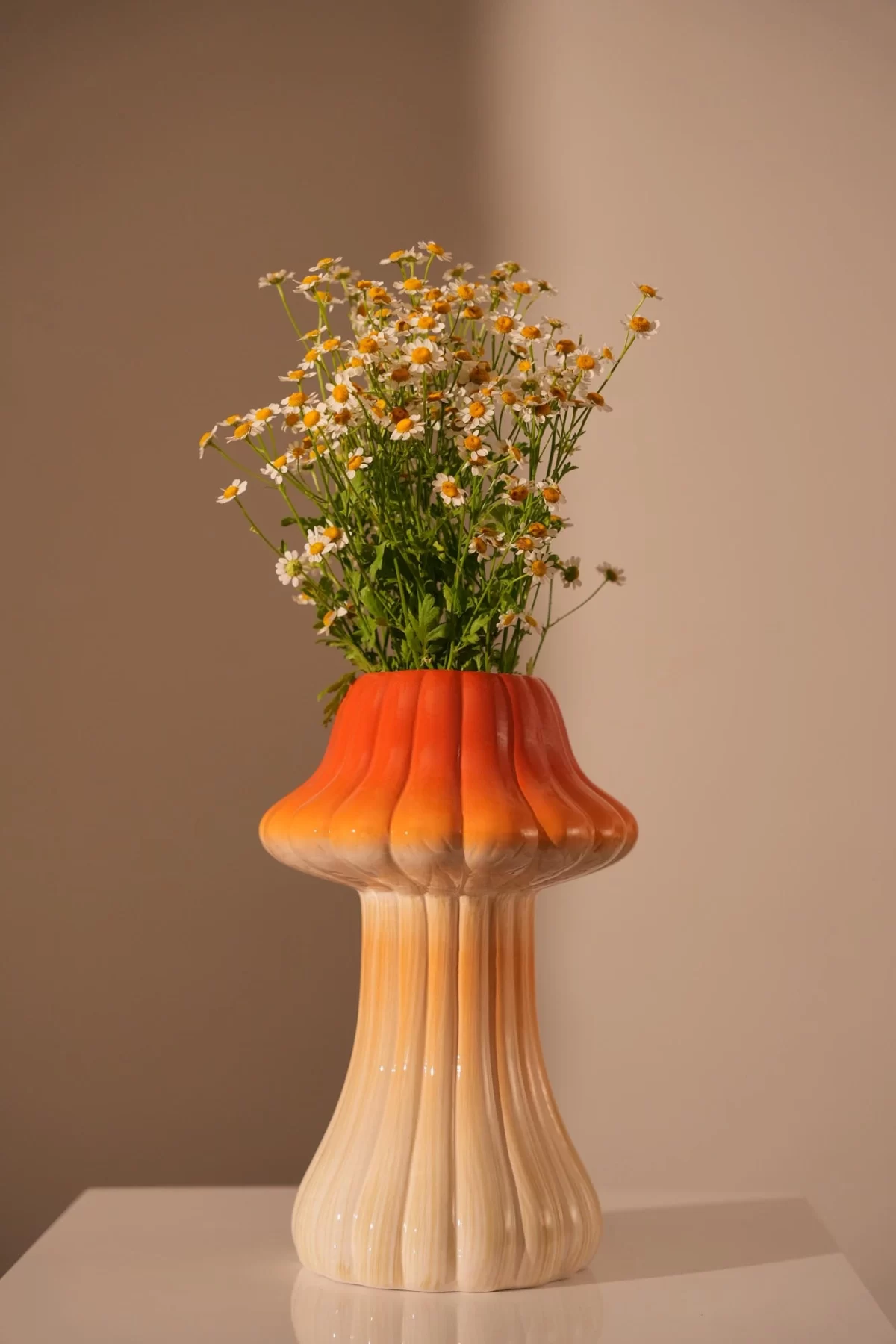 Vase Toadstool 1 Lines 28.5cm orange - Image 2