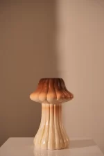 Vase Toadstool 1 Lines 28.5cm brown