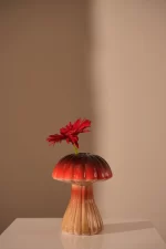 Vase Champignon1 Lines 20.3cm red - Image 2