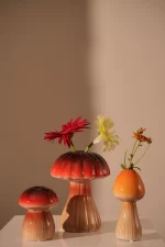 Vase Champignon1 Lines 20.3cm red - Image 3