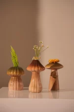 Vase Amanita1 Lines 15.5cm brown - Image 3