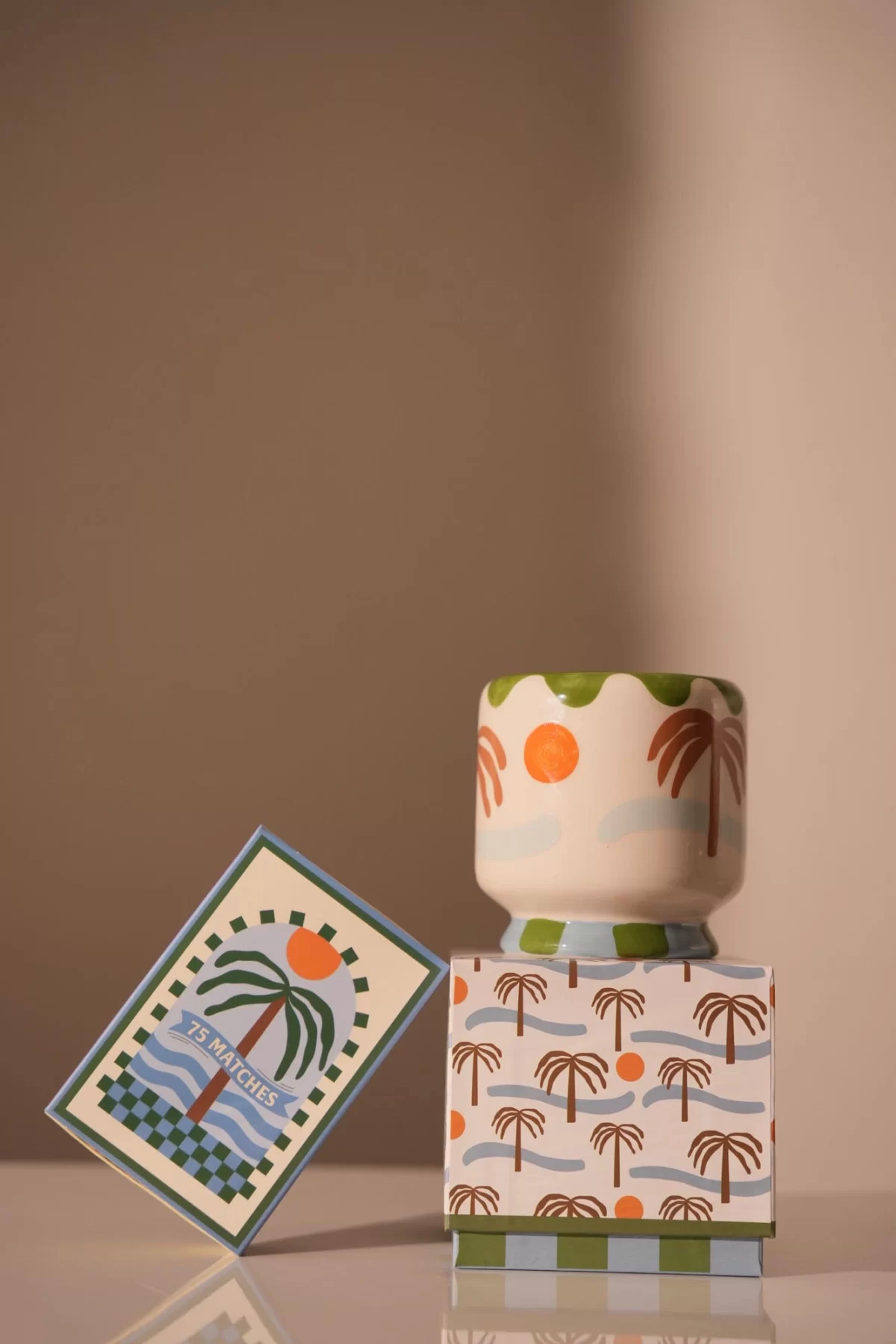 A Dopo Boxed Matches "Palm Tree" Dark Green - 11x7.5x2.5 cm
75 matches (9.6 CM) - Image 2