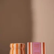 Cabana Rust Striped Ceramic Candle