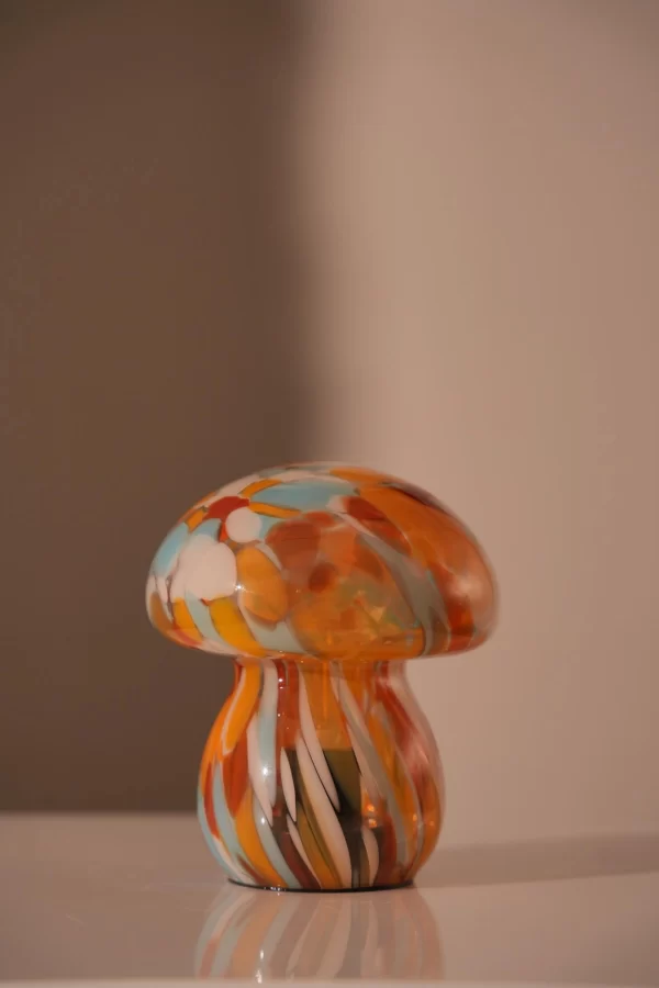 Lamp Mushy, chips, red/white/mint, 16xø13 cm