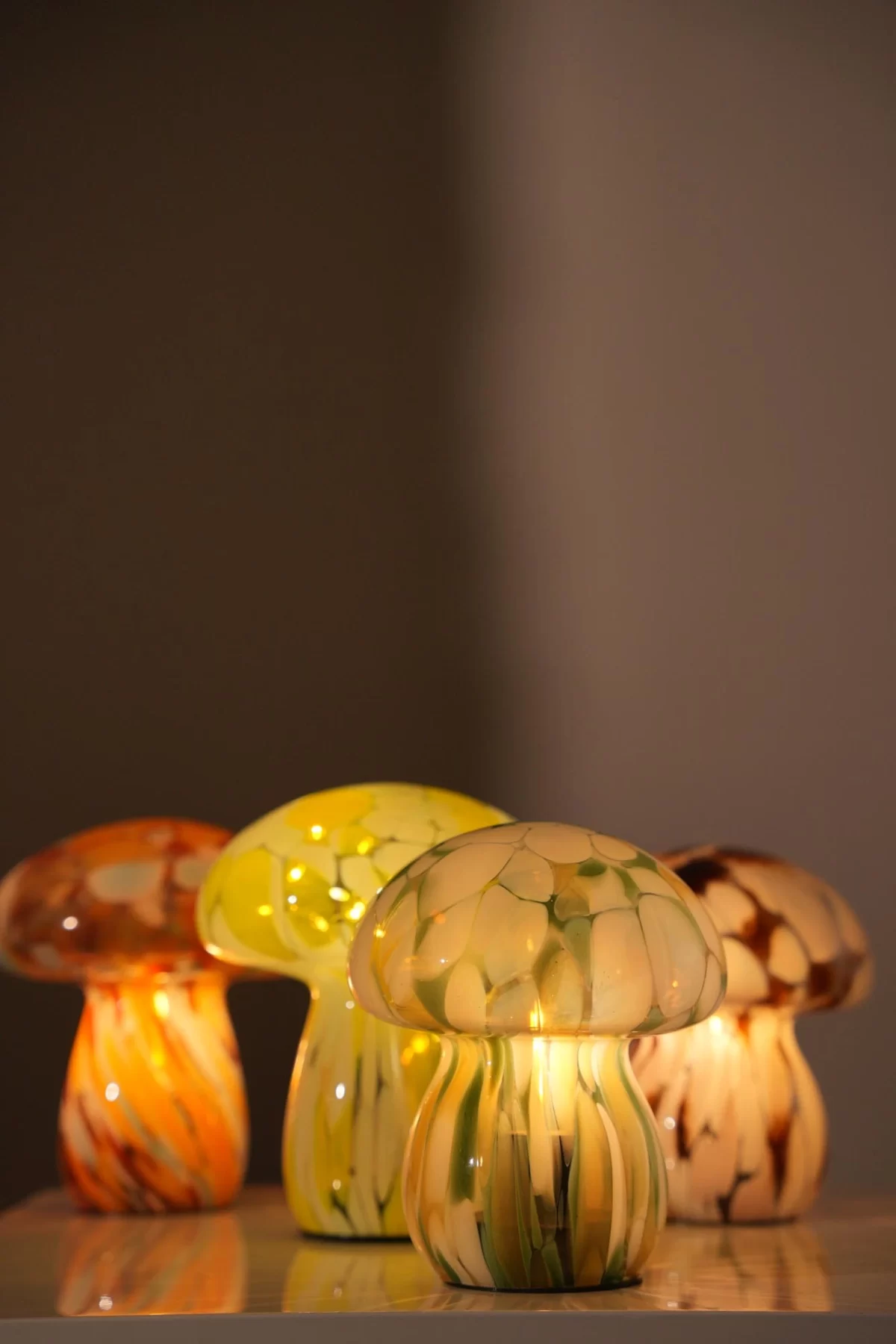 Lamp Mushy, chips, brown/green, 16xø13 cm - Image 2