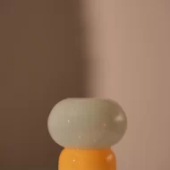 Glass lamp, yellow/mint
