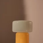 Glass lamp, yellow/mint, 16xø12,5 cm