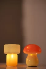 Glass lamp, yellow/mint, 16xø12,5 cm - Image 2