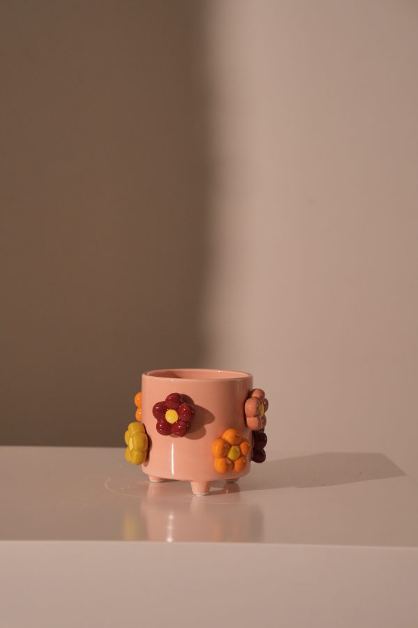 Planter Flowers Dolomite Multi 13.2x13.2x10.6cm