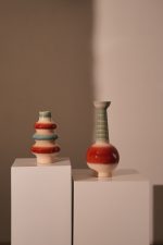 Vase Stoneware Red 21.3x21.3x47cm - Image 3