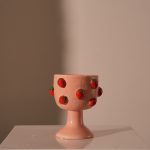 Planter Strawberry Dolomite Pink 13.5x13.5x16.5cm