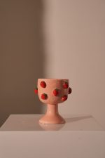 Planter Strawberry Dolomite Pink 13.5x13.5x16.5cm