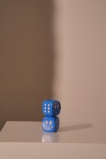 Candle Stick Die Polyresin Blue 7.5x7.5x14.5cm