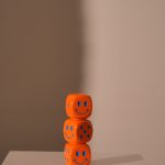 Candle Stick Die Polyresin Orange 7.5x7.5x22.5cm