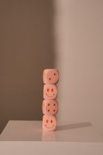 Candle Stick Die Polyresin Pink 7.5x7.5x29.5cm