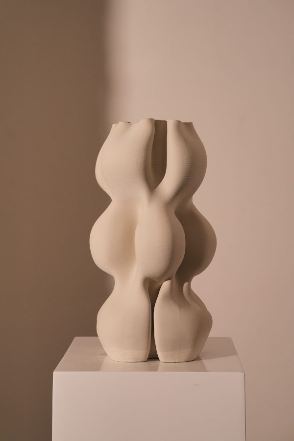 Printed ceramic bubbling vase cream
h47cm