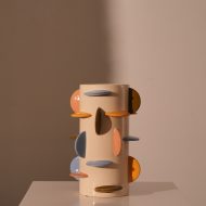 Vase Disks Stoneware Multi