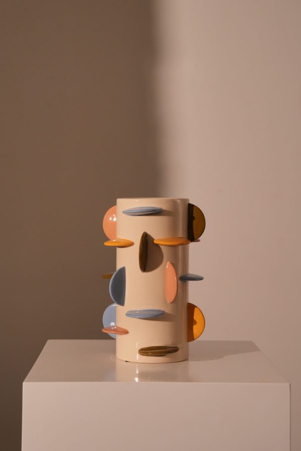 Vase Disks Stoneware Multi 21x21x31.5cm