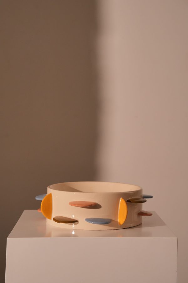 Bowl Disks Stoneware Multi 36.2x36.2x11cm